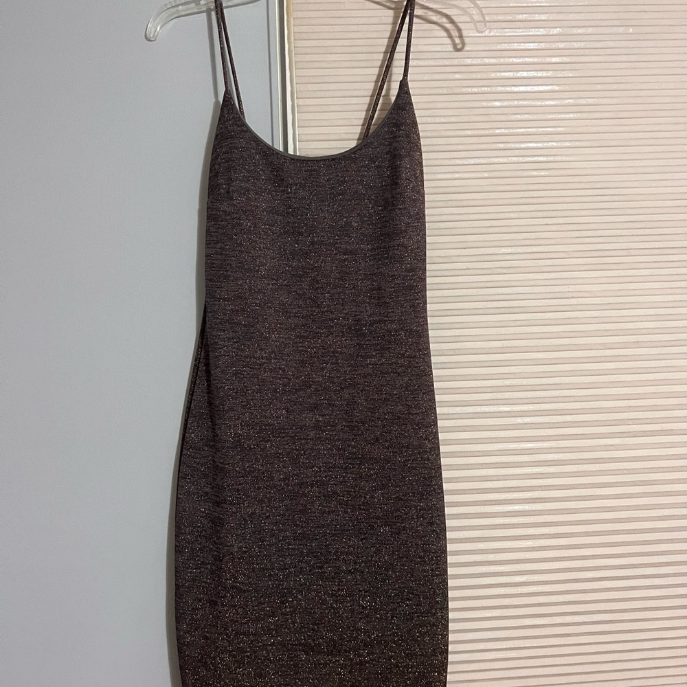 Gray with subtle sparkle fitted Mini dress